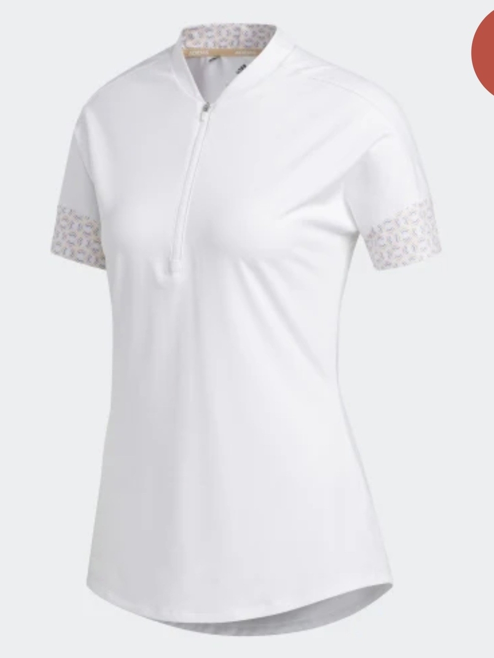 Adidas Women's Ultimate365 Half Zip Printed Golf Polo White 2XL